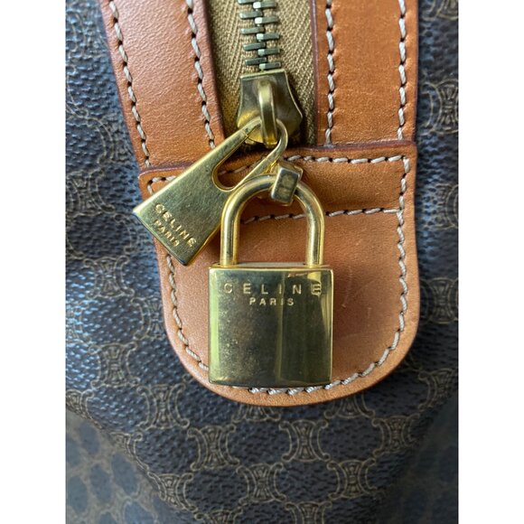 Vintage Céline Macadam Duffle Bag Large Travel Boston Weekender w/Lock & Key - Picture 14 of 16